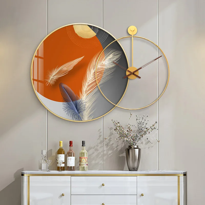 

Wall art metal decorative wall clock home decor luxury