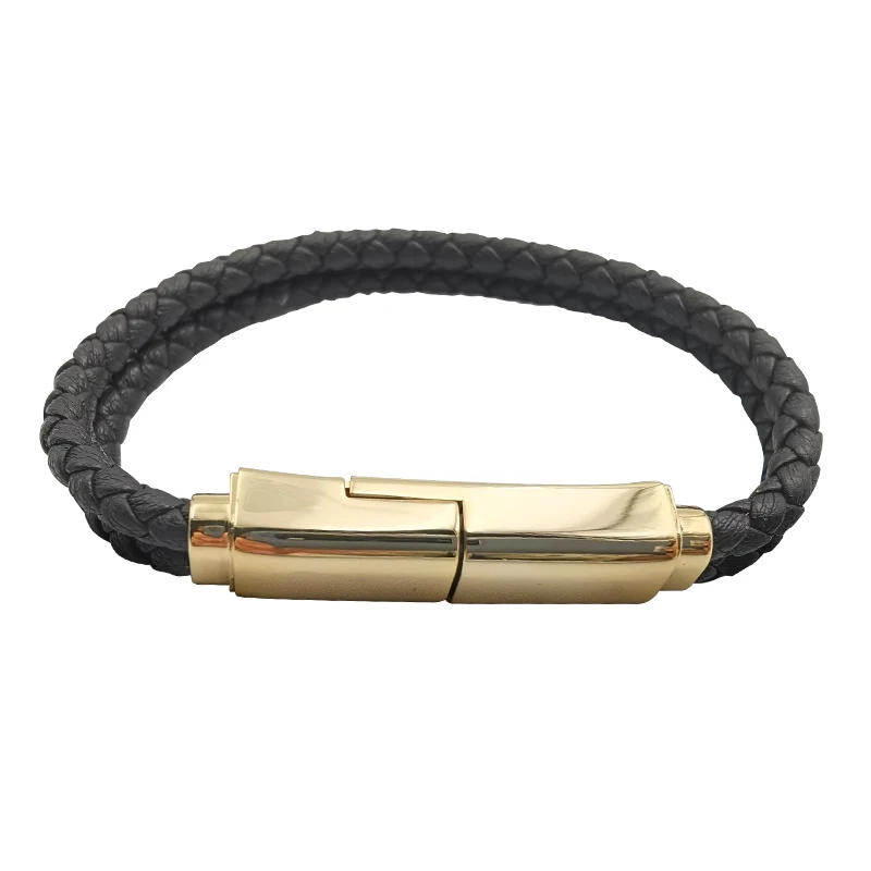 

Custom LOGO Leather Bracelet 20cm Short USB Charging Data Cable OTG USB Flash Drive Android For Iphone Type C Micro Charger, White, coffee ,black,gold, silver, blue others can support customize