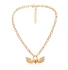 European and American cross-border jewelry Personality versatile single-layer metal accessories Creative heart-shaped wings