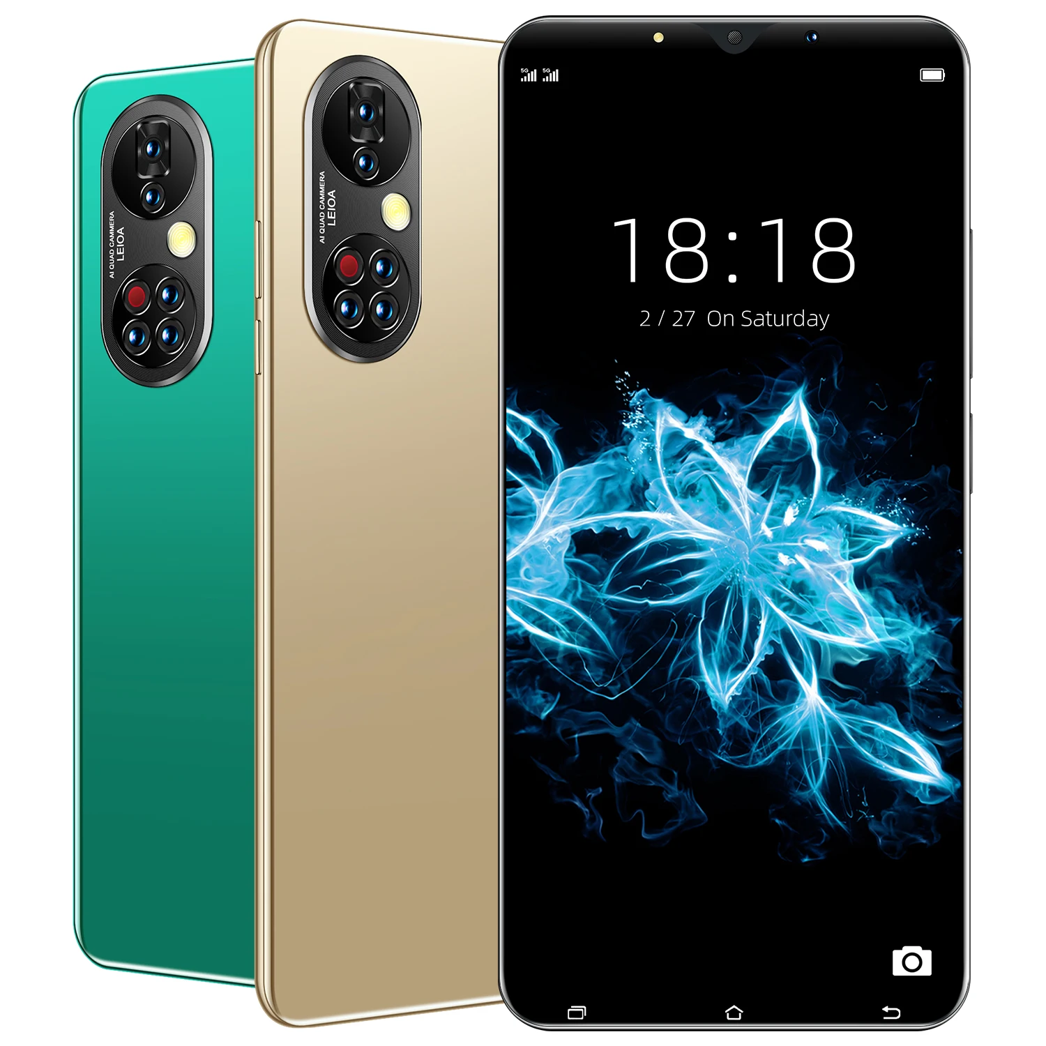 

Wholesale P50pro 4GB+64GB 5.3 inch Deca core 5G Android 11 mobile phone, Black/ green/gold
