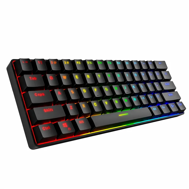 

61 Keys Mini RGB Wireless Mechanical Keyboard with BT Working Mode, Black