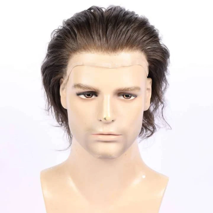 

Fast shipping natural looking medium skin lace front male hair prothesis