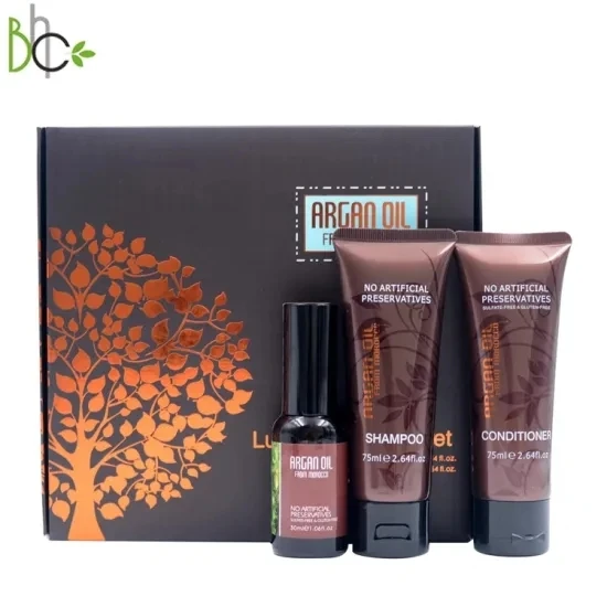 

Best Hair Care Treatment Kits Gifts For Christmas Argan Oil OEM Shampoo Conditioner Private Label Hair Repairing Sets