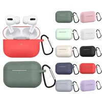

Newest Luxury silicone soft solid color dustproof waterproof keychain For airpods pro case