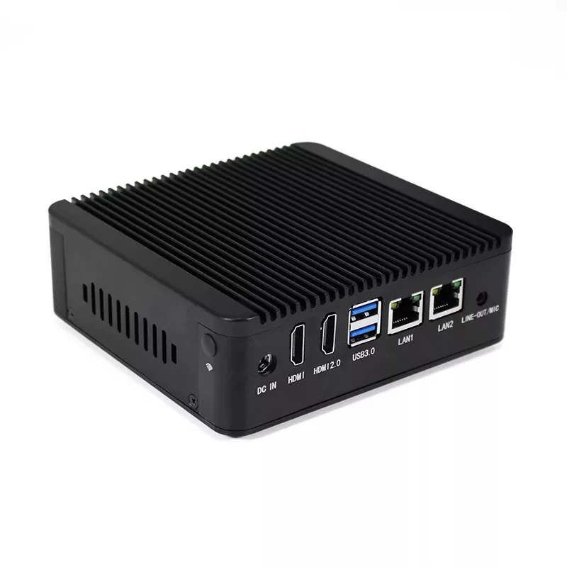 

New 2*LAN 2*COM 2*HD embedded fanless computer Quad Core Celero J4125 fanless embedded box industrial mini pc