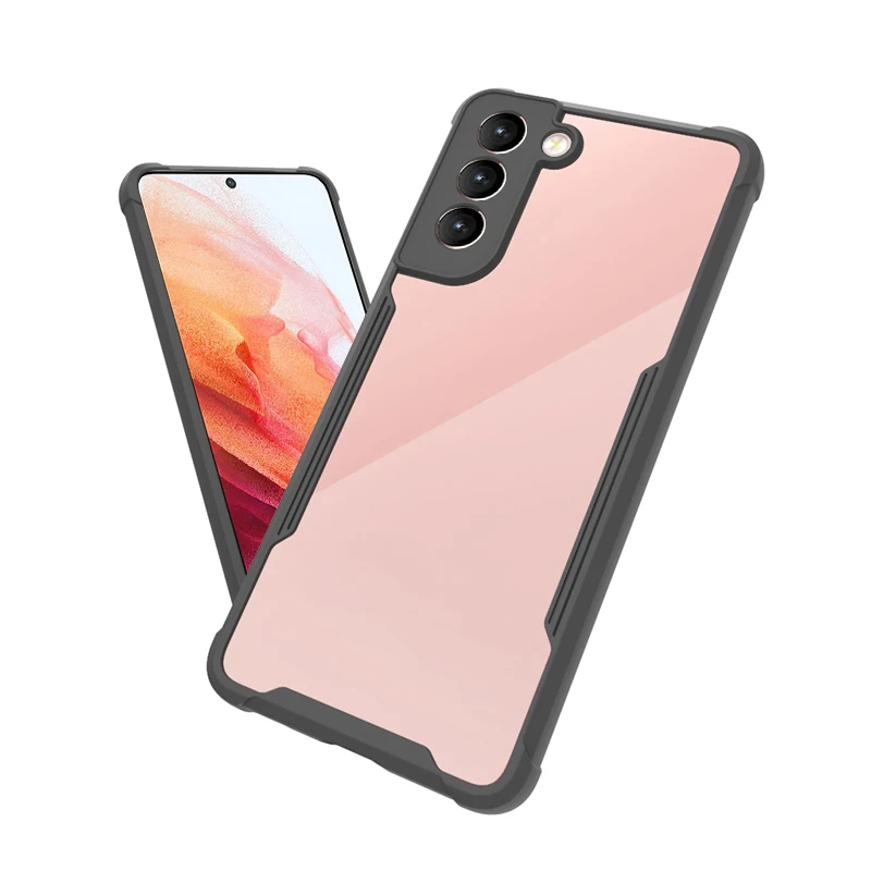 

Clear Shockproof Hybrid Acrylic Phone Case Transparent TPU Bumper Phone Case Back Cover For Samsung s21 s21 ultra f62 m02 a12