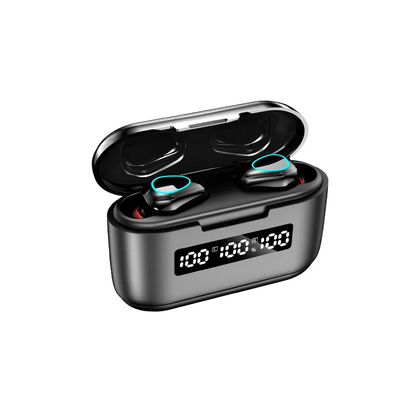 

Laudtec 2021 G40 TWS 5.1 Earphones Mini Touch Control 9D Hifi Stereo Sports Wireless Earbuds With 3500Mah Charging Box, Black, white