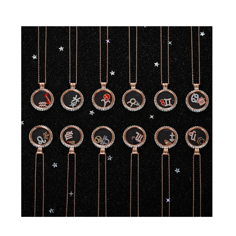 

necklace-01047 xuping multi color 12 constellations necklace jewelry for women, 18k gold color