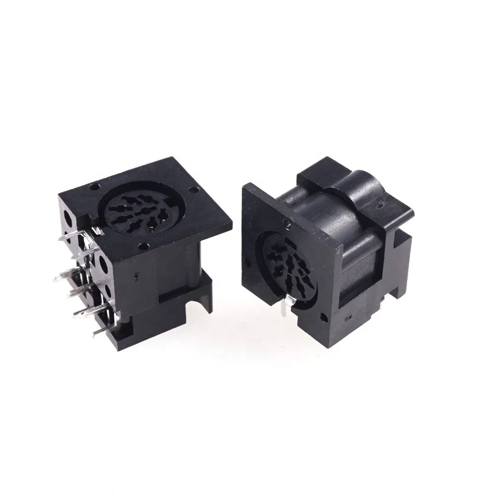 Circular Din Connector Receptacle 8 Pin 270 Degree Female Socket Pcb