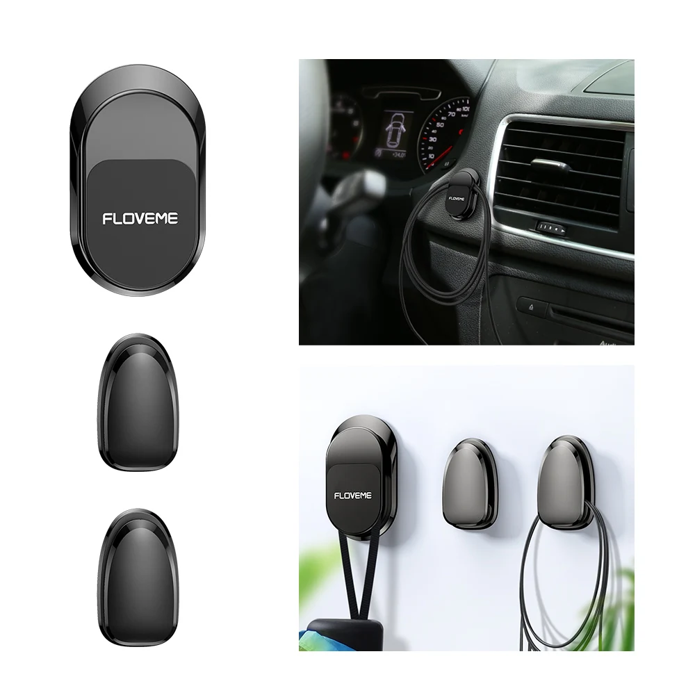 

Free Shipping 1 Sample OK Universal Magnetic Car Mount Mobile Phone Holder With 2 Wall Hook with Organize Function Holder