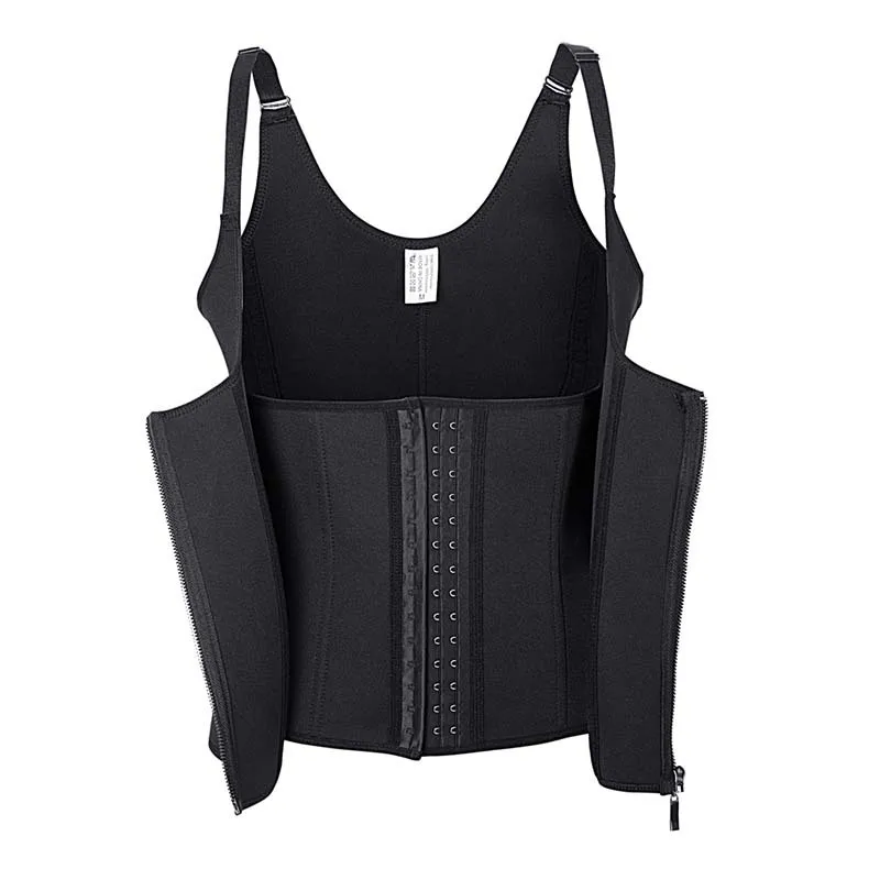 

Sauna 80%Neoprene Plus Size Hook And Zip 9X Size Invisible Zip And Woop Men Tummy Control Mens Waist Trainer Corset Vest