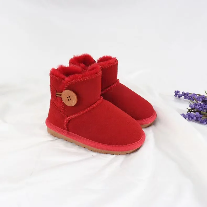 

Wholesale Price winter kids snow boots kids shoes winter leather OEM real wool Shoes for children, Black ,pink ,brown,grey