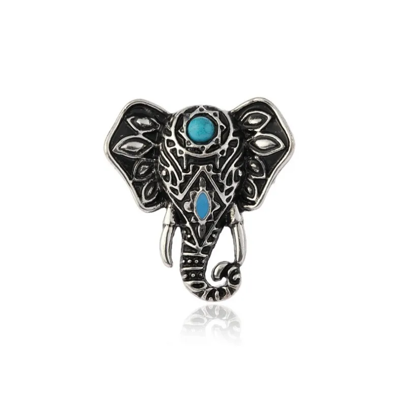 

Vintage Jewelry Silver Elephant Turquoise Ring Punk BOHEMIA
