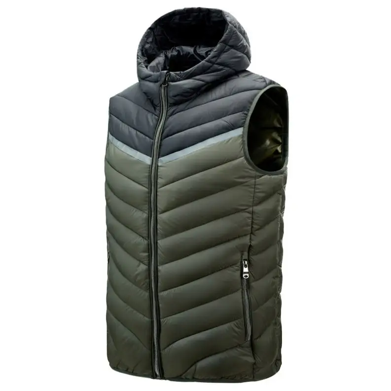 

Masheng custom puffer vest jacket man's winter vest jacket hooded thin spring and autumn man's vest, As pictures