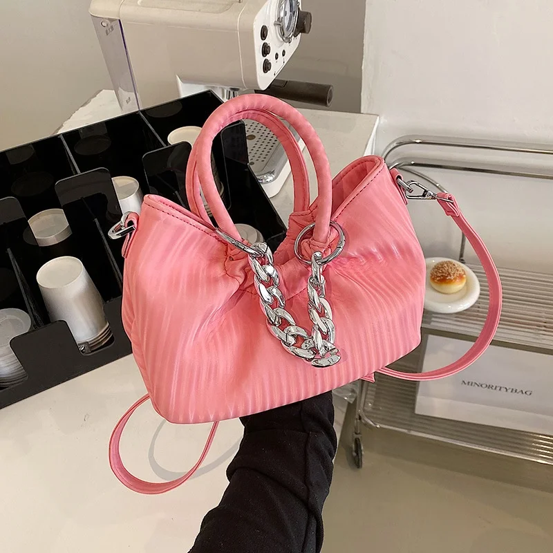 

2022 Pleated PU Small Jelly Handbags Summer Drop Shipping Shoulder Backpack and Bags for Women Fashion Tote Bag Leather Handbag