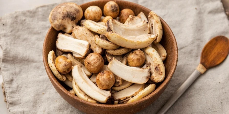 Marinated mushrooms in a glass jar