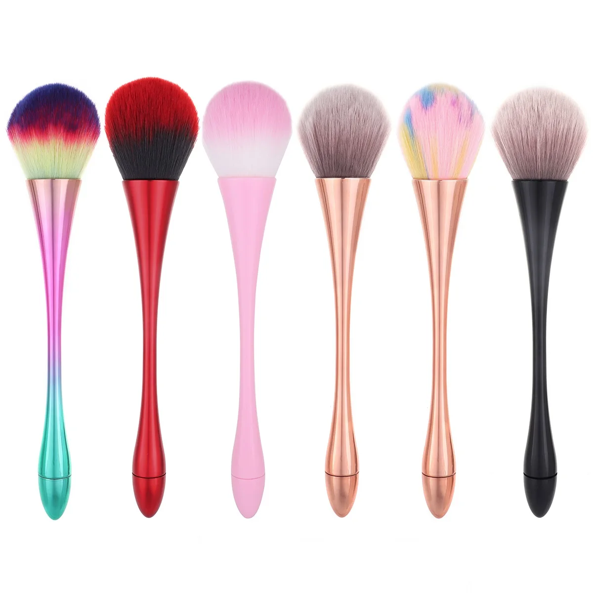 

NA027 beautiful colorful xiaomanyao shape nail dust brush for nails drill polish cleaning tools