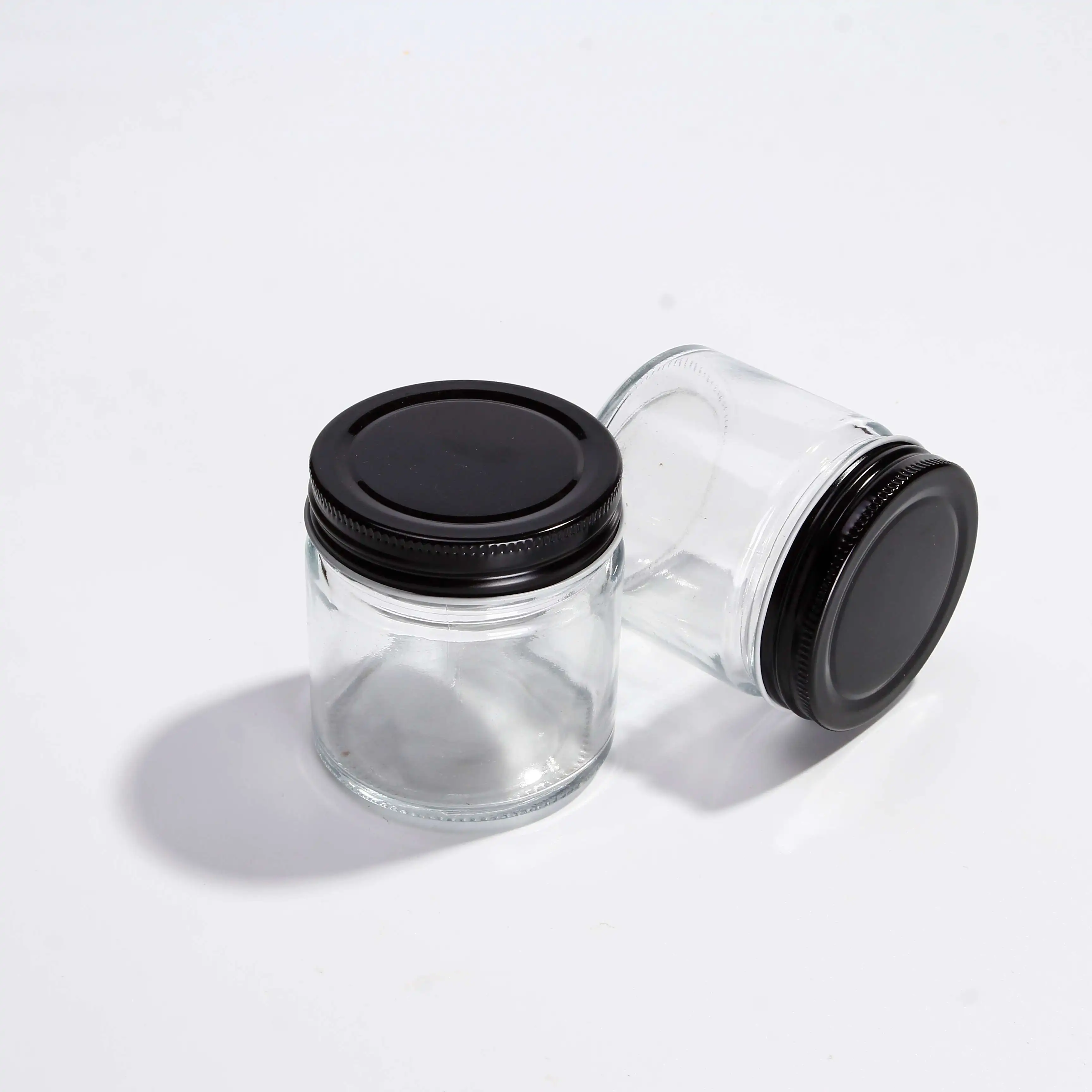 高品质热销清晰迷你玻璃罐食品玻璃空蜂蜜罐与金属盖