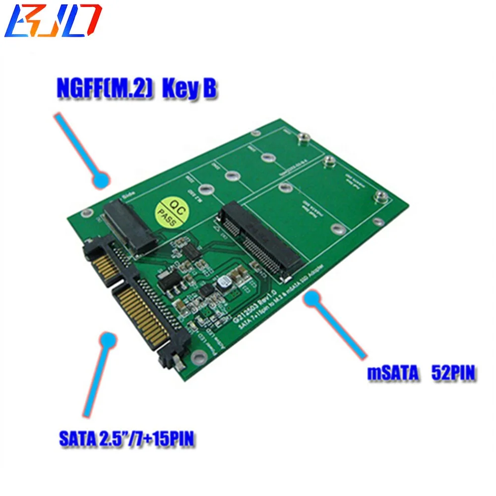

2.5 inch M.2 NGFF MSATA 2-in-1 Multiple Sized SSD to SATA 3 III Converter Adapter Card, Green