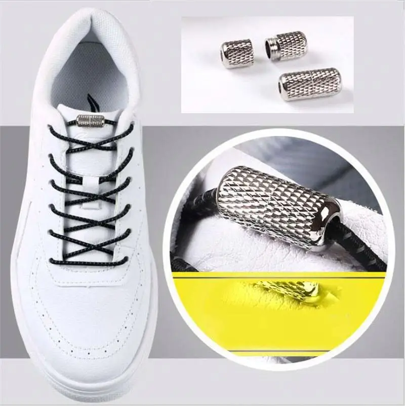 

1Pair Elastic No tie Shoe laces Round Locking Elastic Shoelaces Kids Adult Running Sneakers Shoelace Lazy Laces