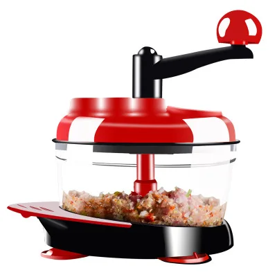 

A686 Manual Meat Grinder Household Stainless Steel Vegetable Slicer Food Proccer Egg Blender Multi-function Vegetable Chopper, Red black