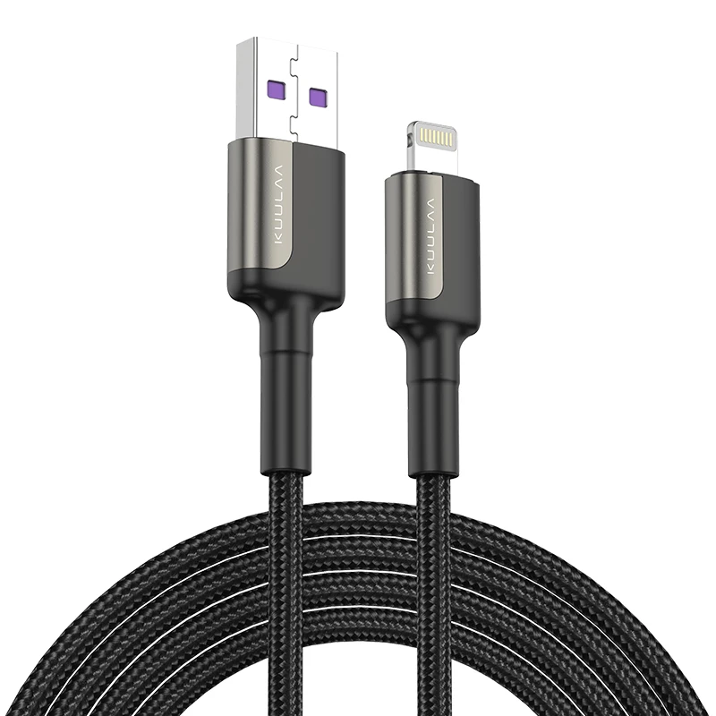 

Amazon Hot Selling 3FT 6FT 5V/2.4A Fast Charging USB Cable Braided Cord for iPhone Charger for Lightning data cable, Black