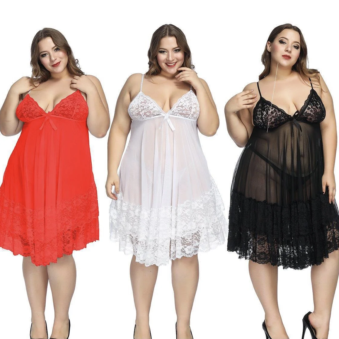 

Iridescent Wholesale Plus Size Pics Sexy Girls Nighty Women Negligee Lingerie Mature Babydoll Set