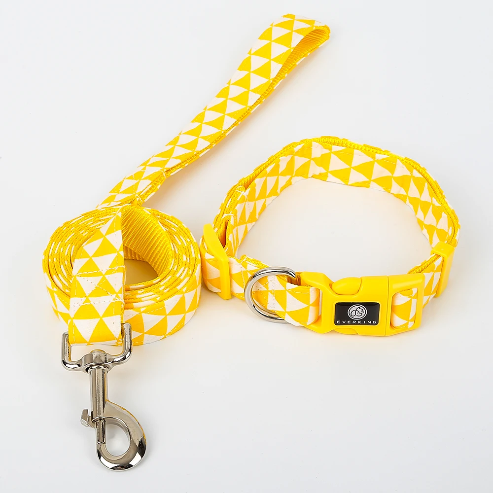 

Dog Leash Rope Luxury Nylon Customized Polygon Pattern Comfortable Pet Collar