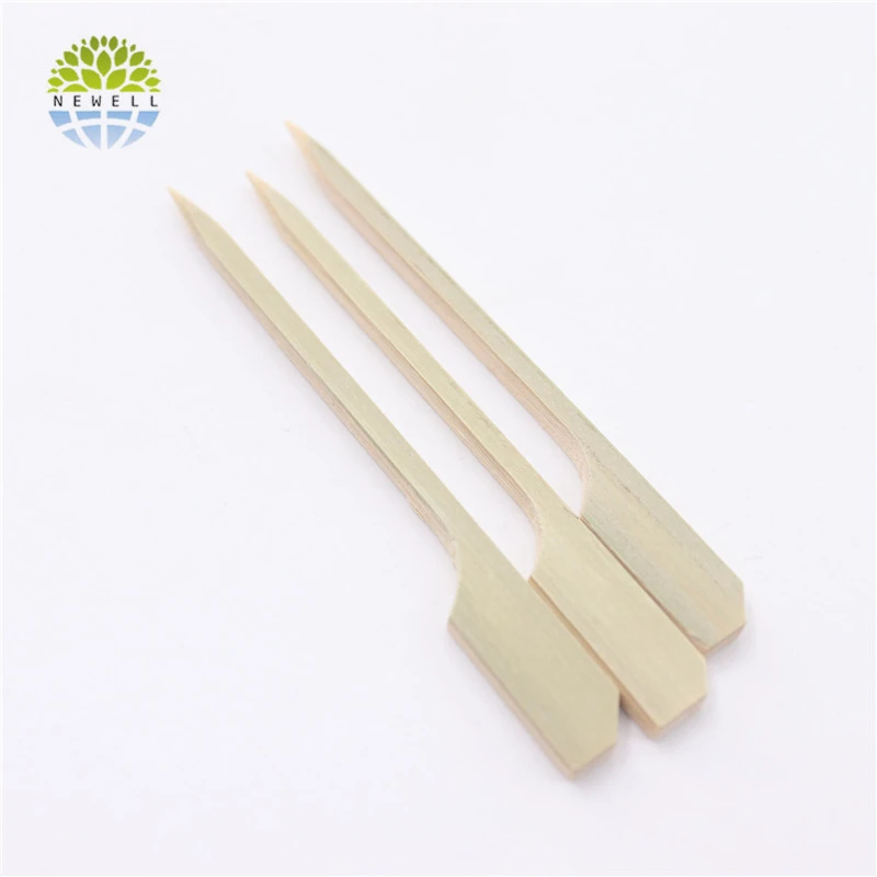 

Newell Picks Barbecue Slider Flag Bbq Kebab Kebab Disposable Handle Wooden Bbq Paddle Skewer Sticks For Kids, Natural bamboo