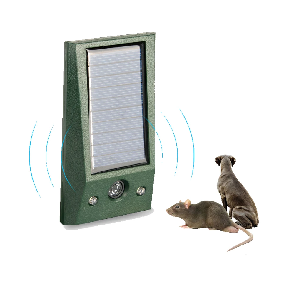 

2020 Advanced Motion Activated Wall Mounted Solar Powered Ultrasonic Animal Repeller with Flashing Strobe Animal Drive