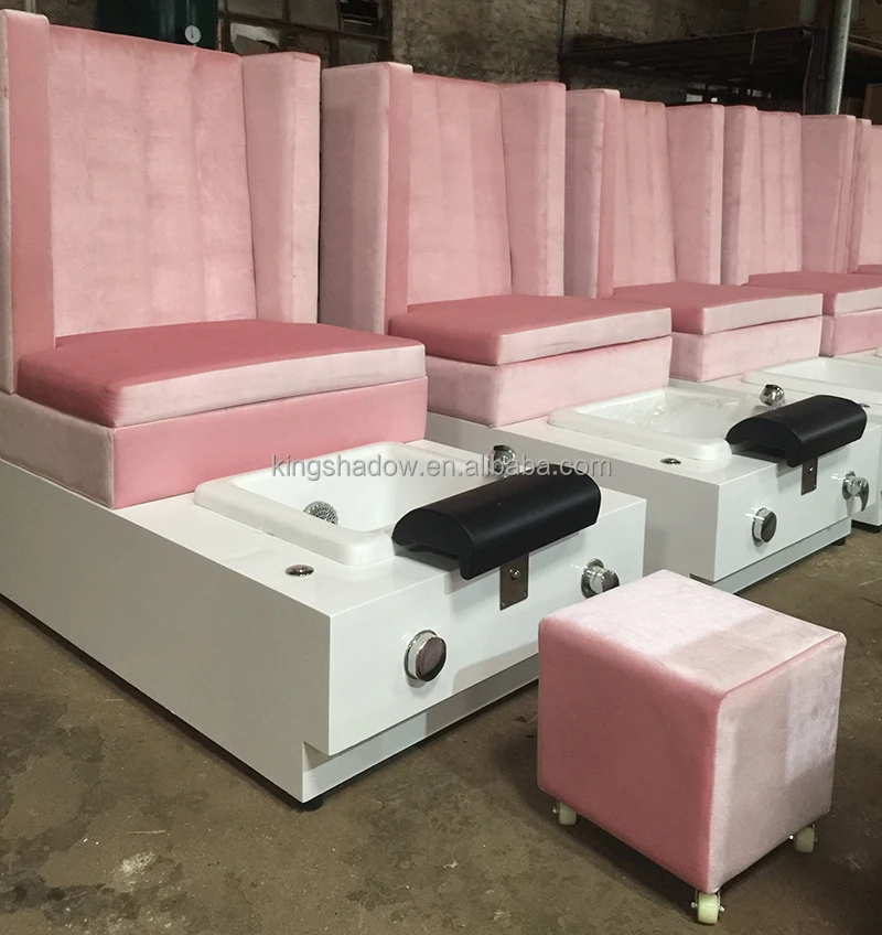 

Hot sale Beauty Spa Massage Chair Pink Foot Spa Pedicure Chairs With Whirlpool Washing Bowl, Pink or customized color