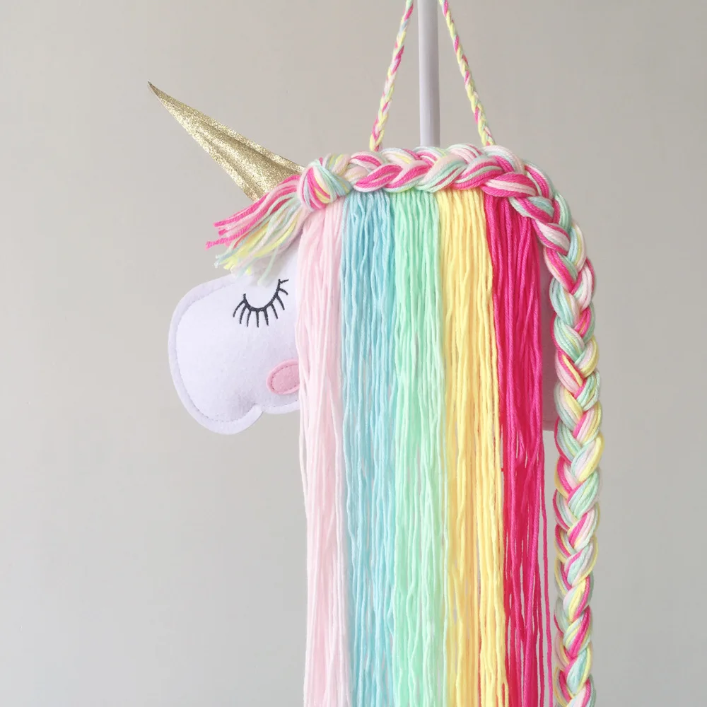 

2021 Ins Hot sale fashion handmade decorative concrete unicorn rainbow wall hanging home decorations, Picture