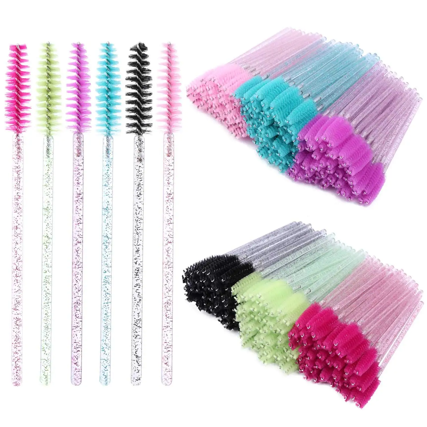 

Factory Promotion 50 Pcs/Bag Lash Cleansing Brush, Salon Lash Cleanser Brush, Wholesale Disposable Mascara Wand Eyelash Brush, 6 types