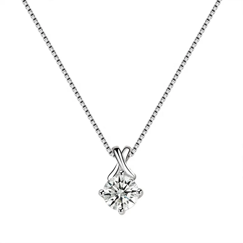 

Rhodium Plated Jewelry Women 925 Sterling Silver Diamond Pendant, White