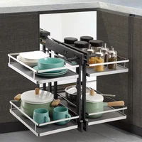 

For 800 900 mm 32 26 " Inch Kitchen Cabinet Soft Close Closing Pull Out Little Monster Shelf Drawer Storage Basket Magic Corner