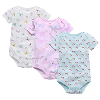 

Summer Baby Boy Girl Bodysuit Cartoon Print 100% Cotton Short Sleeve Clothes
