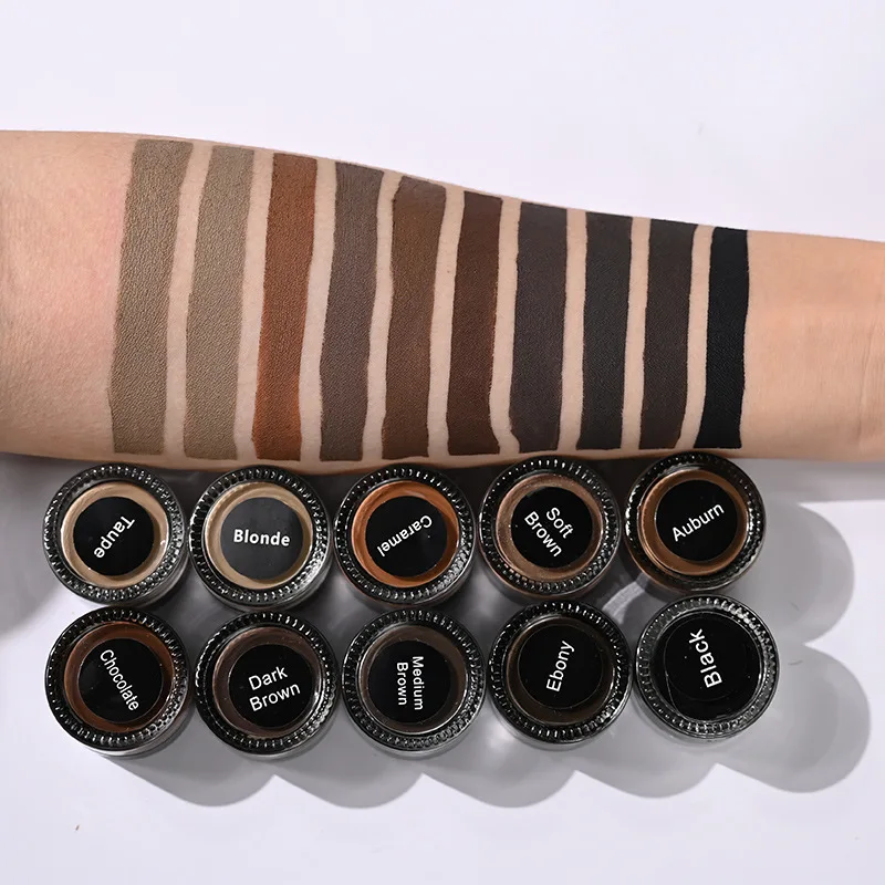 

10 colors waterproof custom brow filler eyebrow gel cejas brow pomade private label eyebrow pomade with free brow pencil, 10colors