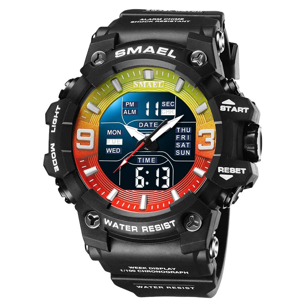 

SMAEL Dual Time Digital Watch for Men Fashion Sport Watches Waterproof Chronograph Electronic Wristwatch Auto Date Alarm 8049