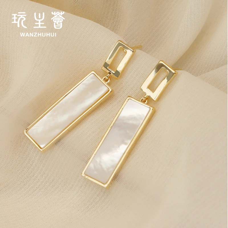 

Fashion Women Geometric Statement Earrings white Glass Crystal Earrings statement earrings