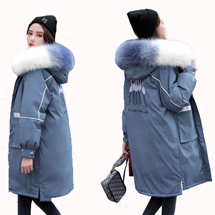 

2019 New Arrivals Long Style Winter Warm Fur Collar Hood Down Cotton Parka Jacket Coat For Women And Ladies, Red, yellow, blue, black, beige