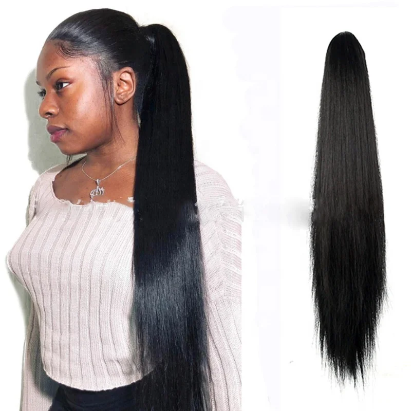 

TKL Factory price Top Quality ponytail for black women Private Label soft synthetic hair ponytails