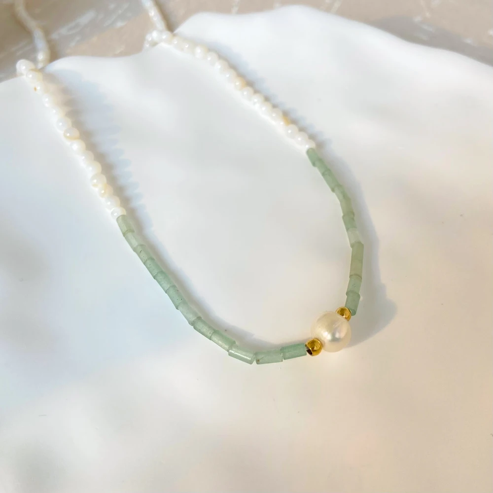 

Fresh joyas de acero inoxidable Turquoise natural stone Freshwater pearls Pendant Titanium Steel Plating Necklace