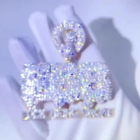

Custom Hip Hop Jewelry Lab Diamonds Iced Out Men Charms 925 Sterling Silver 10K 14K 18K Gold Moissanite Necklace Custom Pendants