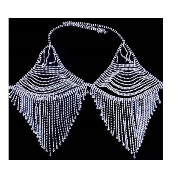 

Wholesale Ladies Lingerie-sexy Hot Diamonds Cut Out New Lingerie Sexy&club Body Chain Ladies Underwear, As shown in figure