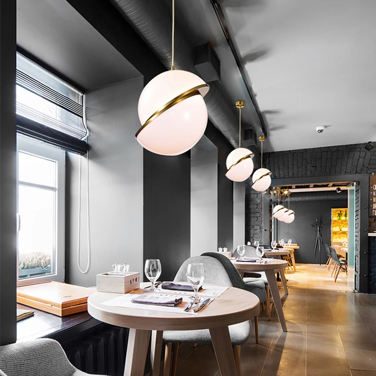 Smart design LED sphere light steel and PC ball pendant light ceiling E27 hanging light ceiling