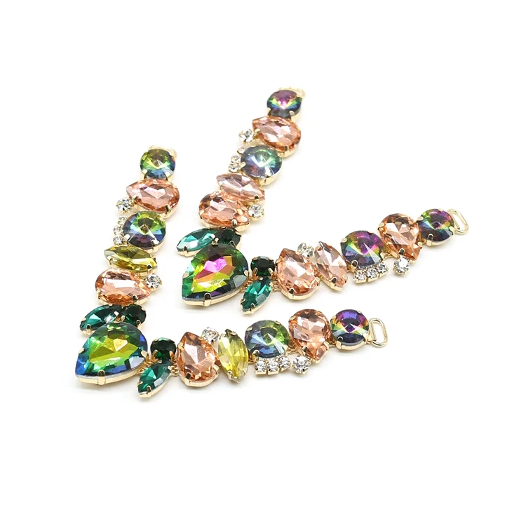 

2021 New Fashion Multicolored Glass Rhinestone Shoe Chain For Flip-flop Decoration,Chains For Shoes,Chain Shoes