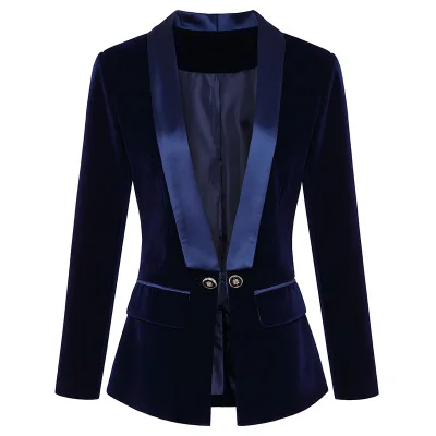 

2020 new arrivals wholesale fashion velvet single button embellished women blazer suits