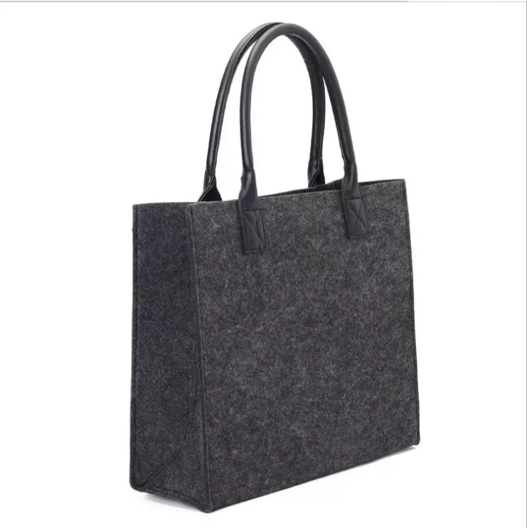 

Custom environmentally friendly durable fashion shopping bag lunch bag felt handbag