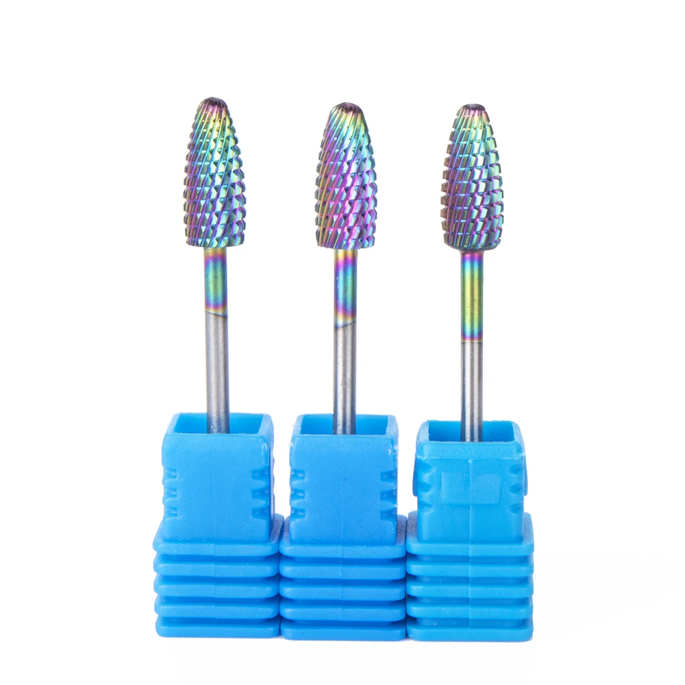 

Cuticle Clean Carbide Tungsten Typhoon Volcano Nail Drill Bit, Black.purple.silver.blue .rain bow .gold