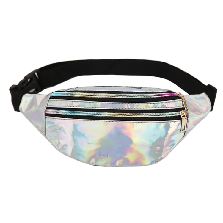 

Waterproof Fashion Beach Laser Fanny Pack Waist Bag for Sports Cycling, Black, blue, pink, purple, red, gold, silver